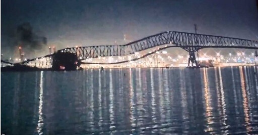 美巴爾的摩大橋「被船撞垮」斷4截 10幾輛汽車落水