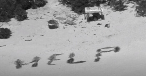 3男困無人荒島9天 棕櫚葉排「HELP」奇蹟獲救空拍畫面曝光