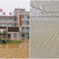廣東洪災醫院慘遭水淹 進出只能靠橡膠艇