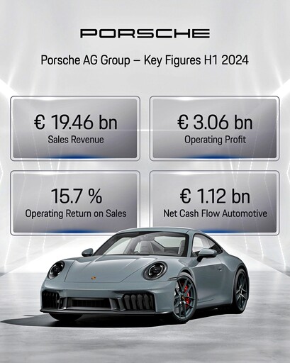 保時捷2024年第二季度銷售報酬率達17%，新款油電911和全新純電Macan強化整體產品陣容！