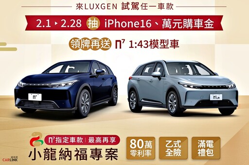 『開工好康』Luxgen n7享多重優惠再抽Apple手機。Toyota RAV4享3萬配件金及80萬0利率！