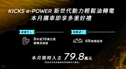 「不用充電的電動車」現在限時電驅體驗價79.8萬元,輕鬆入主NISSAN KICKS e-POWER!