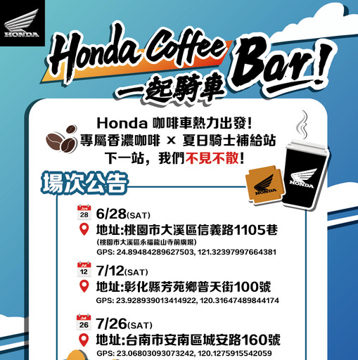 國際重型機車展Honda Motorcycle展五大車系、推多項購車優惠。加映Honda Coffee Bar來啦!
