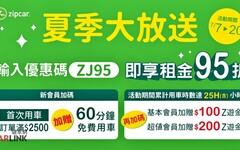 炎夏開車這樣更划算！共享汽車平台Zipcar會員日加碼夏季專屬優惠最低75折。