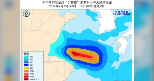 貝碧佳直撲中國！影響上海、杭州「恐是75年來最強颱風」