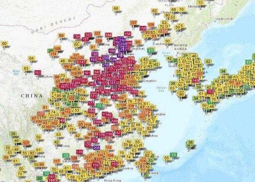 雲圖一大片灰黑與1趨勢有關 鄭明典：中國的霾特別清楚