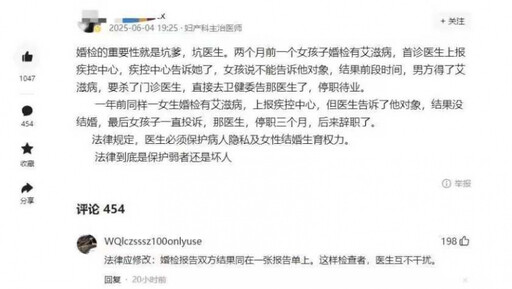 揭婚檢潛規則!醫師爆料HIV女不告知男方 釀感染怒告醫師遭停職