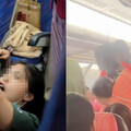 屁孩頑劣行徑點燃怒火！飛機才剛降落 女乘客與孩童家屬機艙互毆