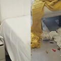 2男住民宿2天「房間像被轟炸」！滿地菸頭、檳榔 床頭櫃還被坐斷