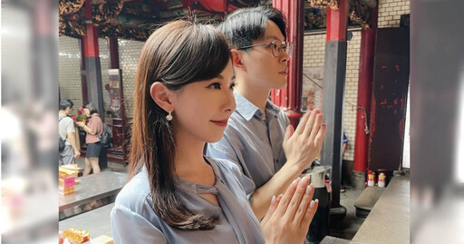 美女主播陳宥蓉宣布新身份 親赴新竹都城隍廟還願