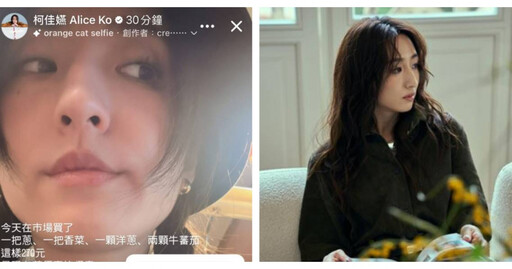 柯佳嬿市場買菜嚇壞!270元僅得5樣 網友嘆:女神也逃不過菜價壓力