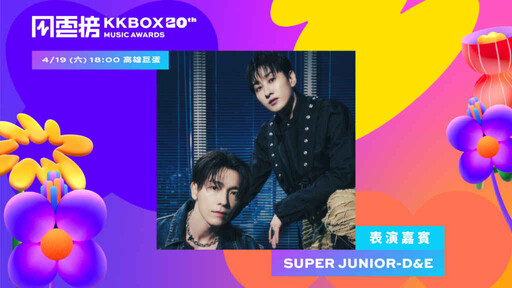 20屆KKBOX風雲榜4/19高雄巨蛋登場！SUPER JUNIOR-D&E現身開唱