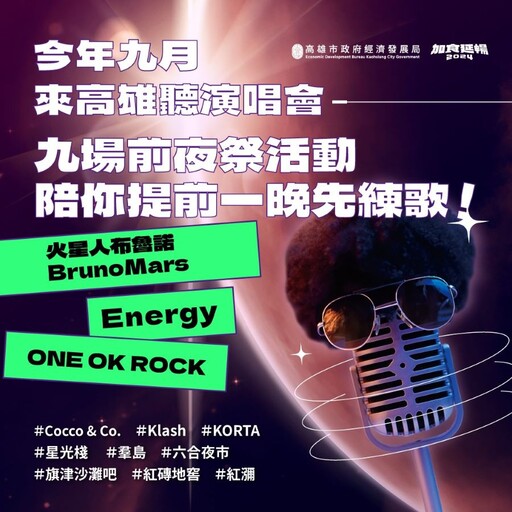 熱情召喚火星人、ENERGY！高雄9場主題前夜祭 邀請樂迷「星期五晚上」搶先練歌