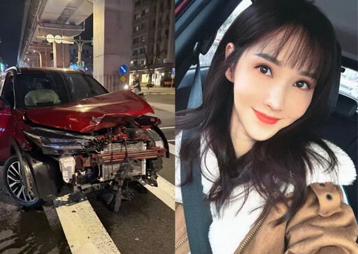 八點檔女星驚傳出車禍!車頭全毀、氣囊爆開