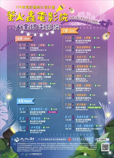 螢火蟲電影院(火金姑電影院)今夏盛大啟航 北部18場免費巡迴