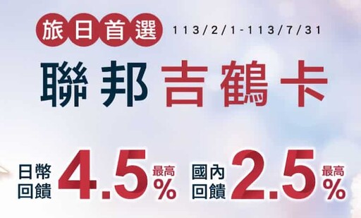 2023聯邦吉鶴卡國內一般消費最高8%/日系品牌14%/日本網購5%回饋