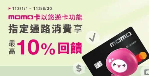 2024 momo聯名卡全平台3%/指定品牌5~7%/旅遊外送訂房5%回饋