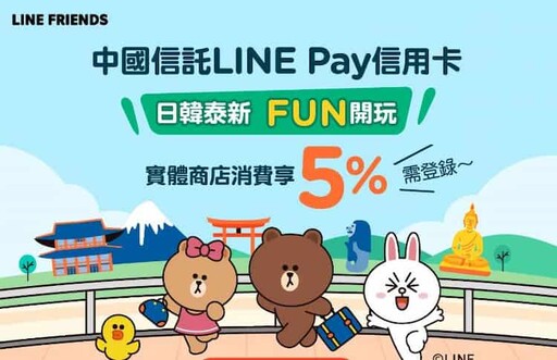 2024中信LINE Pay聯名卡享日韓新泰5%/通路5~10%回饋