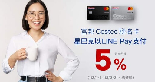 富邦Costco聯名卡，賣場2%/線上3%，外送/國外5%回饋