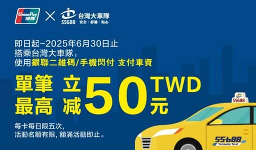 2025台灣大車隊55688推薦信用卡，最高10%/行動支付10%回饋