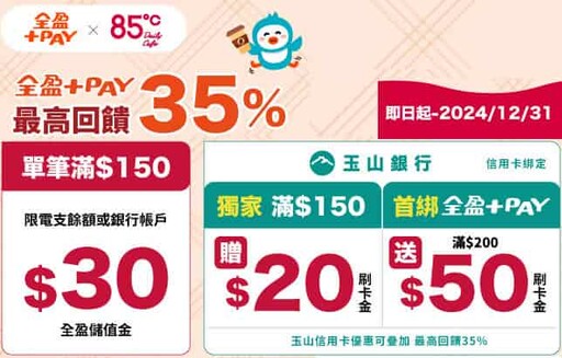 2024 85度C信用卡推薦優惠，最高12%回饋｜台灣Pay LINE Pay