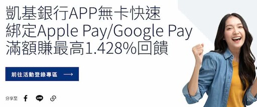 凱基加密貨幣幣享卡,指定消費享最高7%回饋