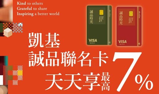 凱基誠品聯名卡，最高國內2.3%/誠品7%回饋