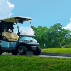 海外高球日益盛行 因應「無桿娣化」國華引進全台首輛環保綠能球車「小藍」