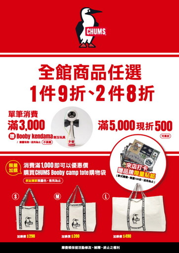 美國露營品牌CHUMS 快閃店京站廣場B2俏皮登場！