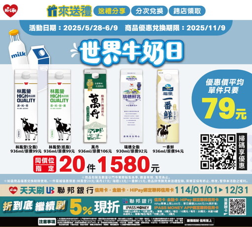 萊爾富迎接世界牛奶日多項牛乳優惠一次看!
