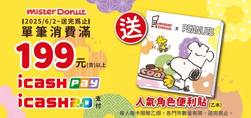 史努比與糊塗塌客甜蜜出擊!Mister Donut推第二波造型甜甜圈