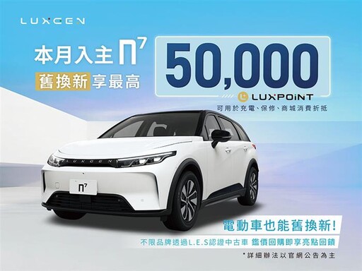 LUXGEN n⁷讓電動車也能享舊換新優惠