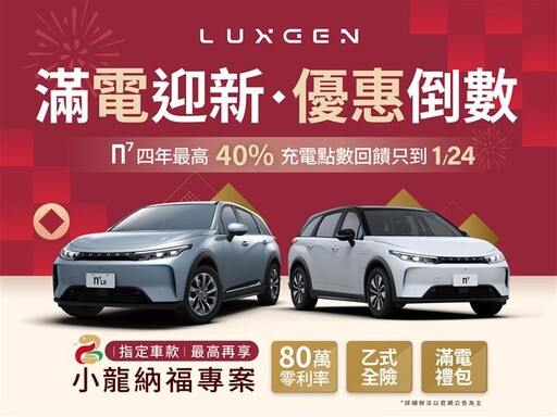 純電休旅LUXGEN n⁷ 四年最高40%充電回饋