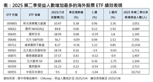 電力、航太、資安ETF後勁強 下半年布局新嬌點