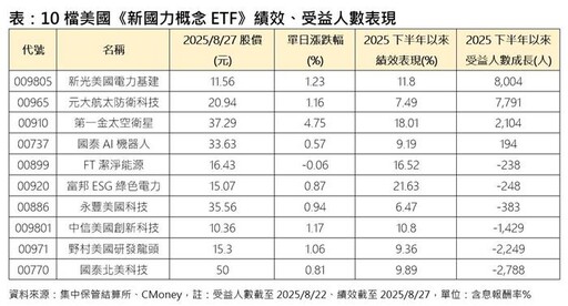 10檔美國《新國力概念ETF》奮起