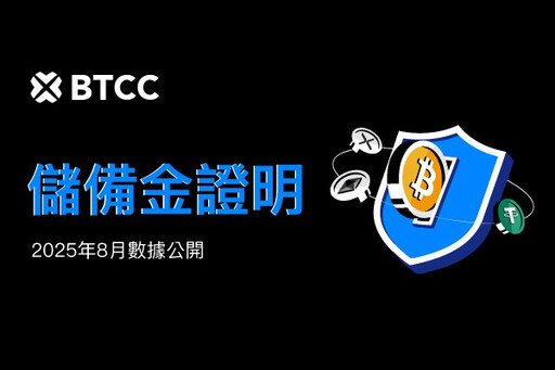 BTCC 公布 8 月儲備證明報告,總儲備率達 141%