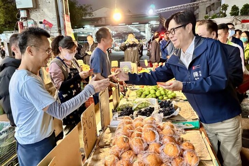 陳其邁率農業局長視察果菜市場 關心年前蔬果花卉供應情形