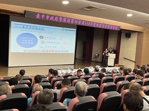 反詐有哏也能很萌!中市四分局社區治安會議亮點滿滿 打詐提袋+GO GO舞掀宣導熱潮