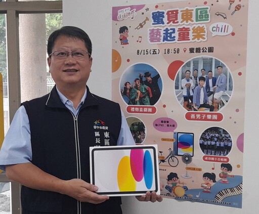快來參加 2025臺中市逍遙音樂町 -蜜覓東區 藝起童樂chill，享受夏夜親子同樂！ 現場還有機會抽中iPad、腳踏車超值好禮