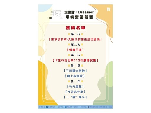 「玩設計・Dreamer」環境營造競賽決賽結果揭曉