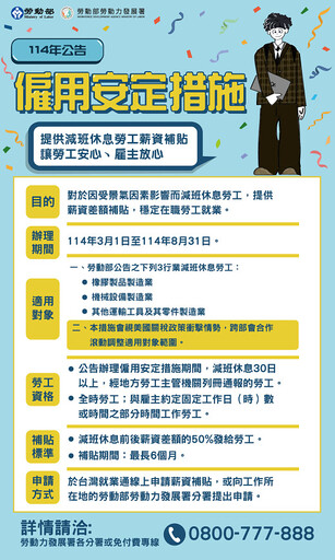 美國關稅衝擊勞動市場 南投縣府籲雇主優先協商減班休息保障勞權