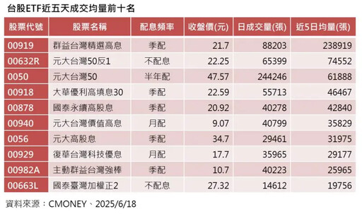 00919、0050奪成交人氣股 專家:可撿便宜