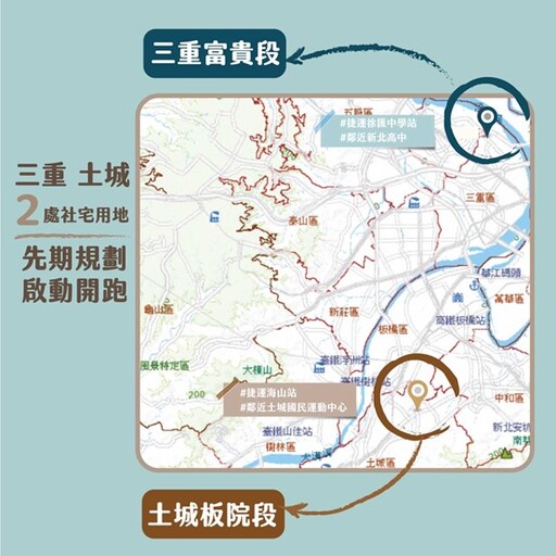 新北再添社宅用地 土城三重2地段逾7千平方公尺