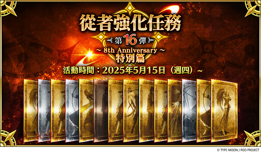《FGO》繁中版舉辦「Fate/Grand Order ～8th Anniversary～」 限定從者「救世主托內莉可」正式實裝！八週年慶典「迦勒底樂園」即將開幕！