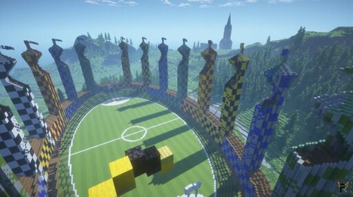 《Minecraft》玩家太神啦！200小時還原霍格華茲城堡與魁地奇場景