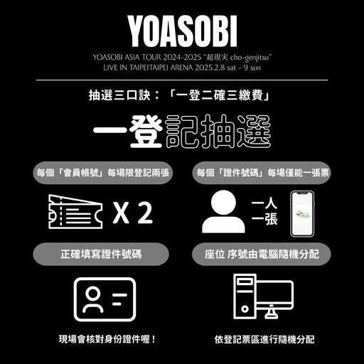 開始集氣！YOASOBI「超現實」小巨蛋演唱會抽選登記開始，持 VIP 票可一元加購簽名海報