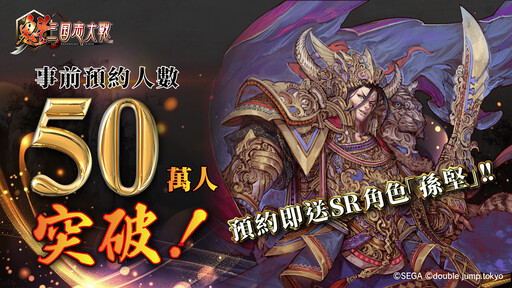 全新三國志IP大作 《魁 三國志大戰》 事前預約突破 50 萬人！ 預約即得武將 「SR 孫堅」