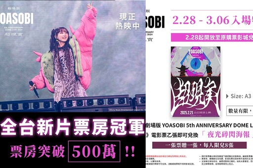 連假特典！YOASOBI 超現實演唱會電影台灣票房突破 500 萬 第二週特典曝光