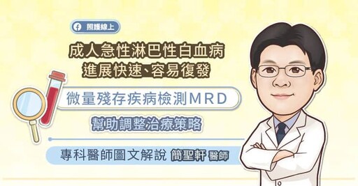 成人急性淋巴性白血病(ALL)進展快、易復發，微量殘留病灶檢測(MRD)助調整治療策略，專科醫師圖文解說