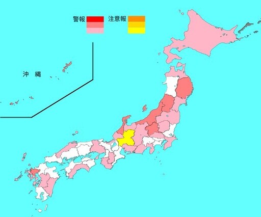 日本流感已過高峰！「上周確診數幾乎減半」 最新警戒區域曝光